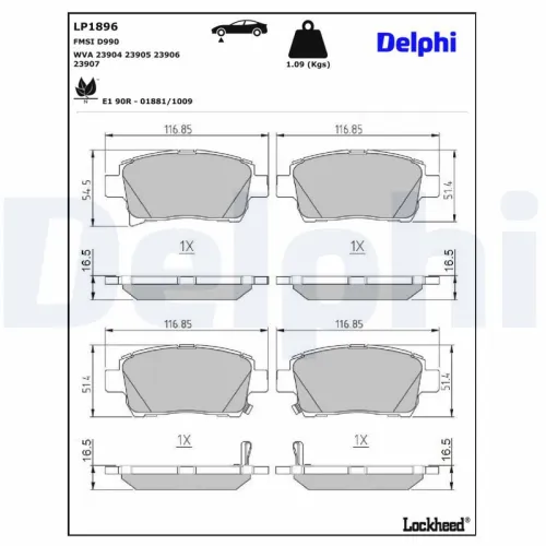 Remblokkenset, schijfrem